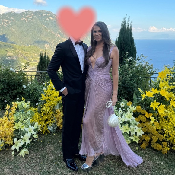 Maria Lucia Hohan “Corinna” Strapless Pleated Gown – Blush Pink – Size US 8 - Picture 2 of 10